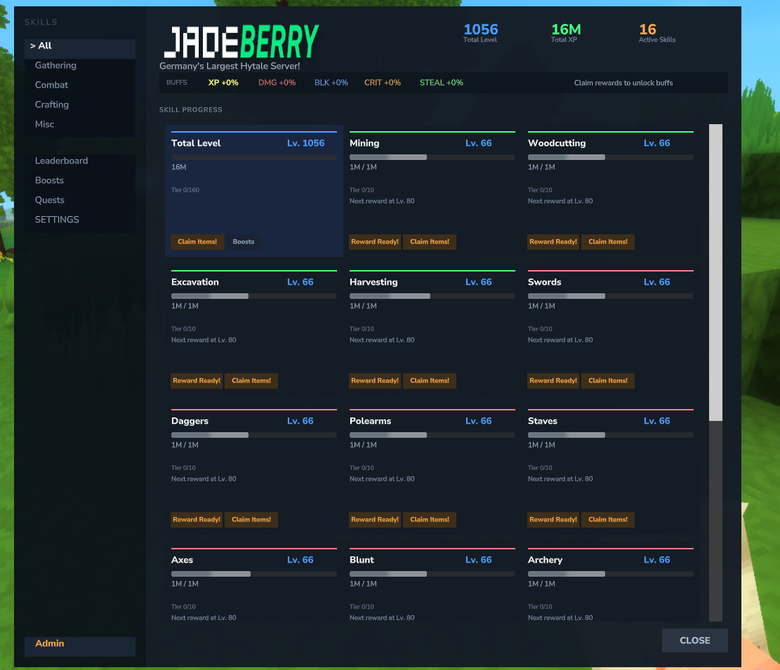 Example of White Label branding - custom server logo and name on the skill overview page