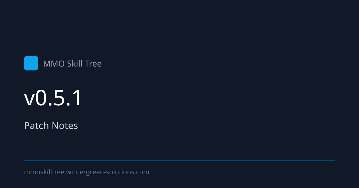 v0.5.1 Patch Notes | MMO Skill Tree Docs